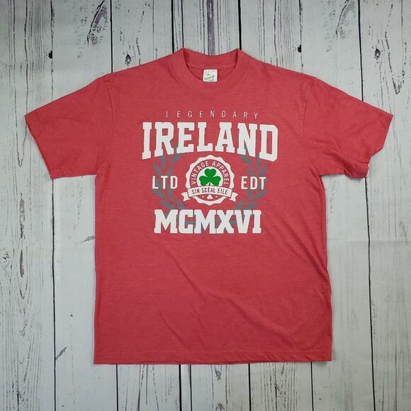 Legendary Ireland Short Sleeve Red Graphic T-Shirt Men's Size Small - Picture 1 of 5
